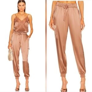 ❤️ NWT! CAMI NYC SILK / SATIN ELSIE HIGH RISE CARGO JOGGERS, XS